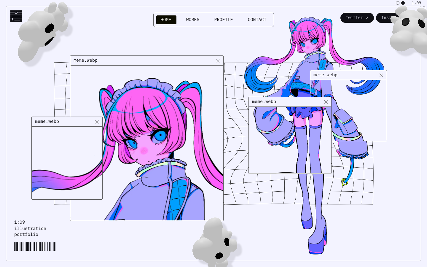 1:09 Portfolio - full page scroll