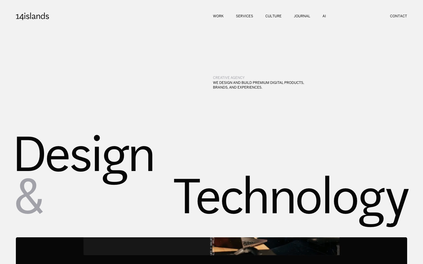 We're a nimble team of designers and developers crafting premium products, brands, and experiences — with offices in Stockholm and Reykjavík. · minimalism, editorial, monochrome, brutalism, agency, portfolio, hero-fullbleed, logo-cloud, sticky-nav
