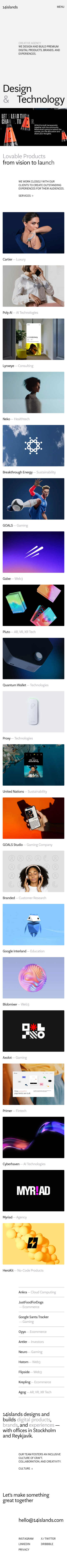 14islands | Creative design & technology agency - mobile full page