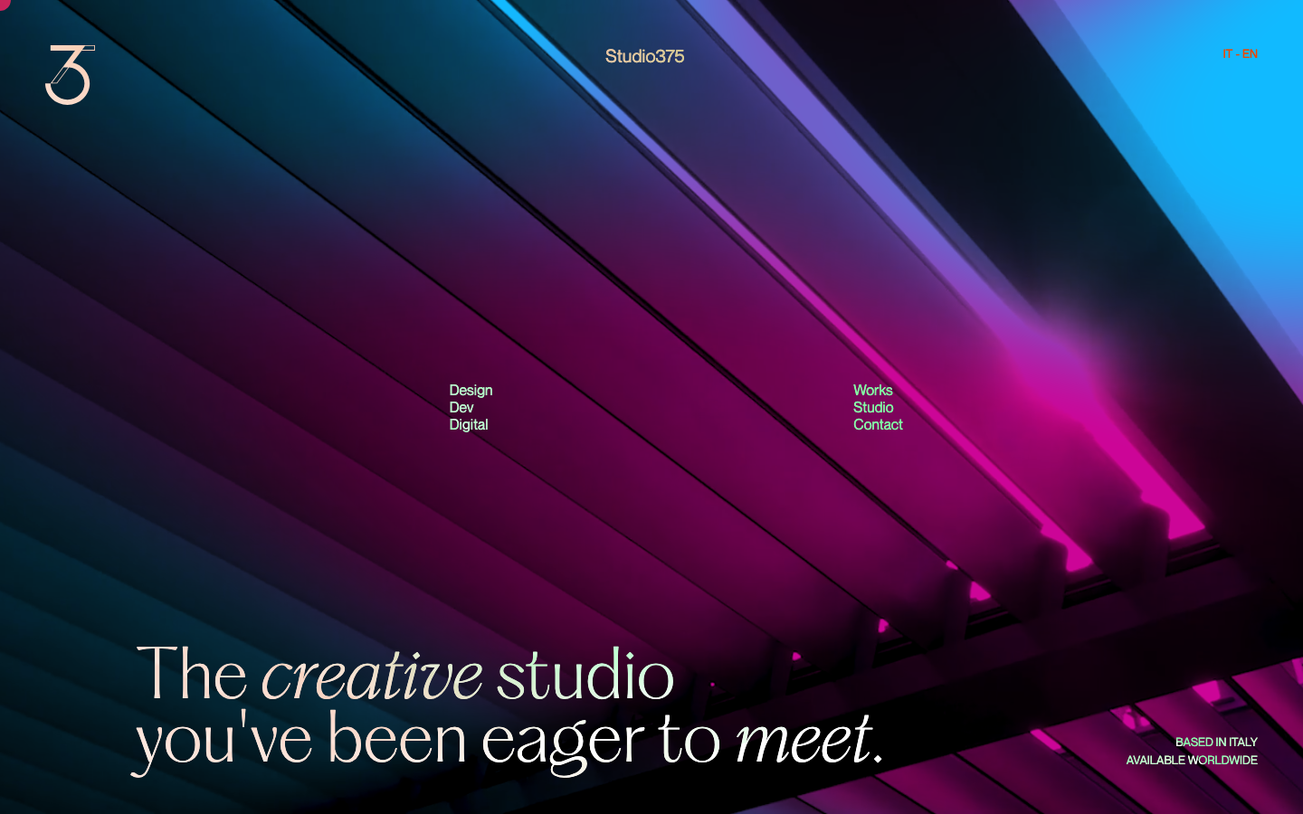 Studio375 – Siamo un'agenzia di comunicazione e grafica a Vicenza. Realizziamo siti web, e-commerce, SEO, grafica e social media. Scopri i nostri progetti. · minimalism, editorial, dark-mode, agency, portfolio, hero-fullbleed, logo-cloud, sticky-nav