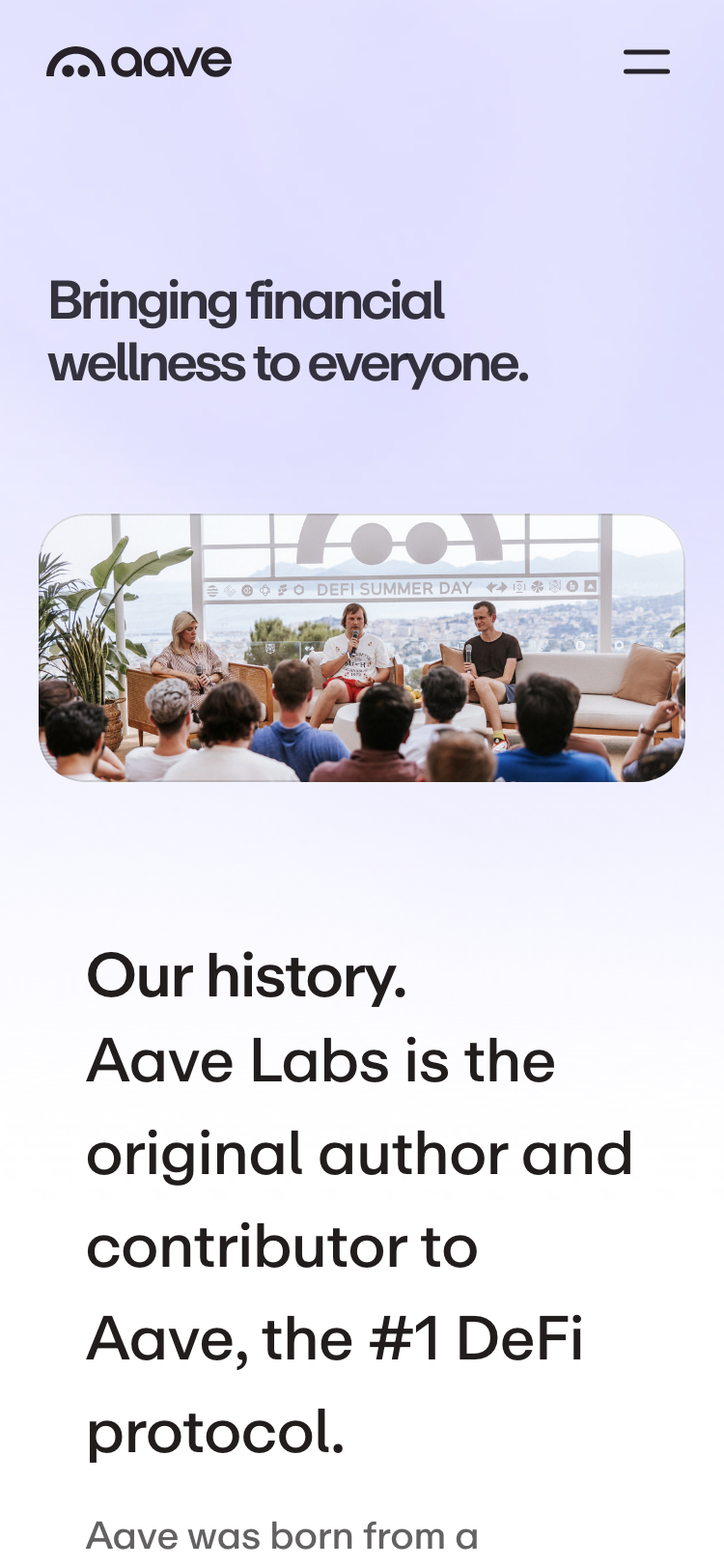 Aave · About - mobile