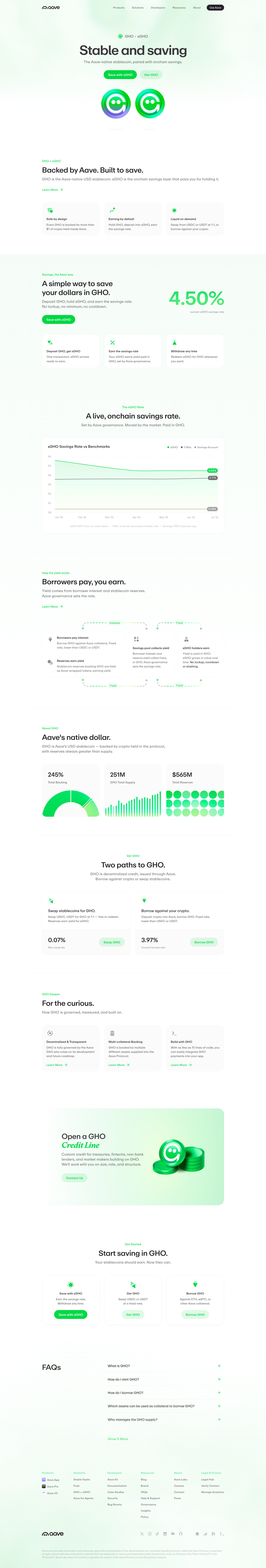 Aave · Features - full page scroll