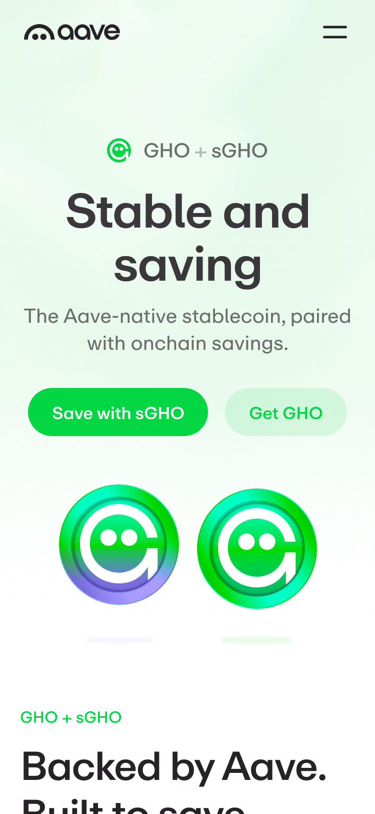Aave · Features - mobile