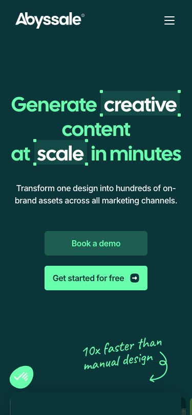 Abyssale — Creative Automation for Agencies & Teams - mobile