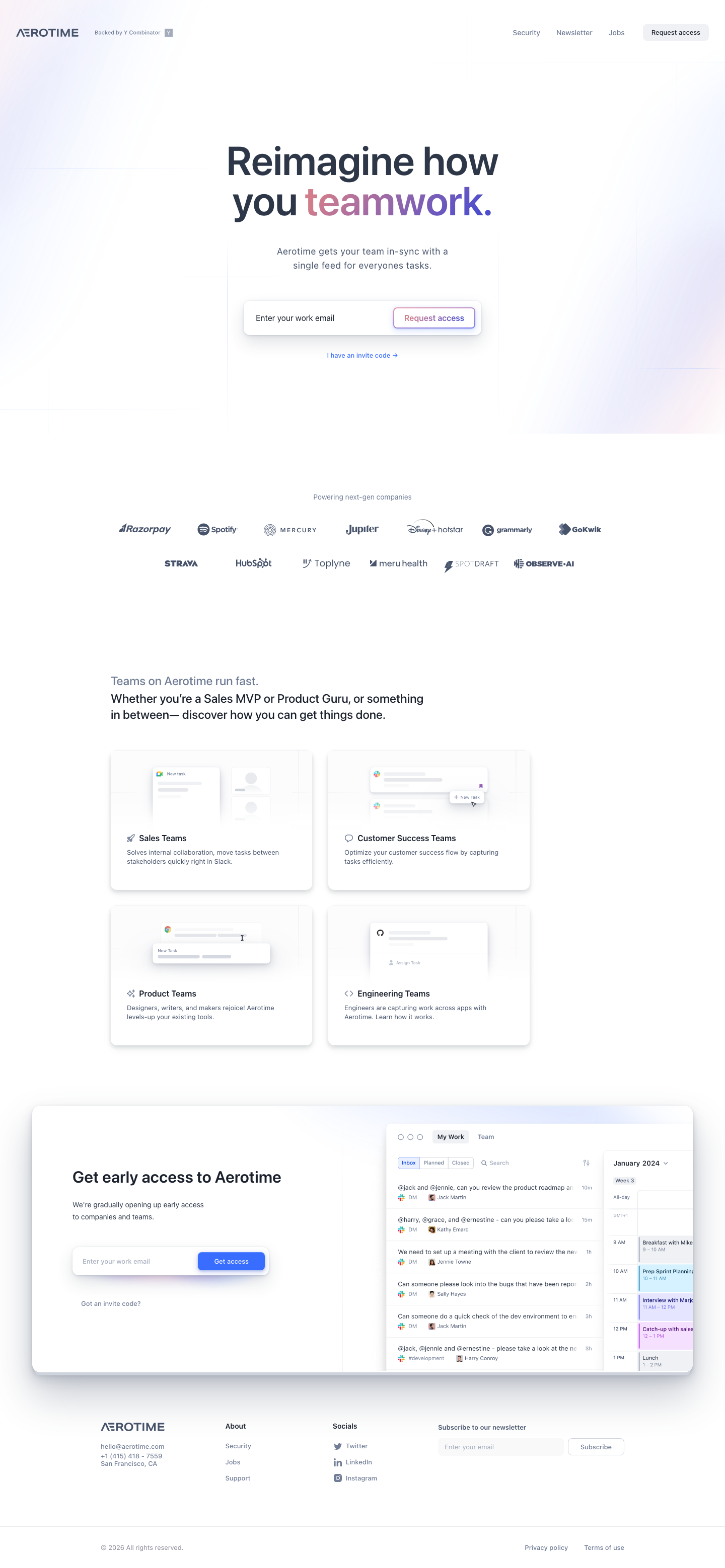 Aerotime - Be on top of your work - full page scroll