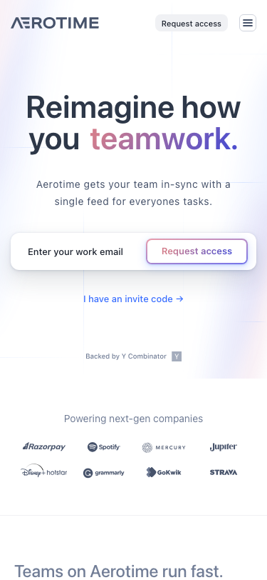 Aerotime - Be on top of your work - mobile