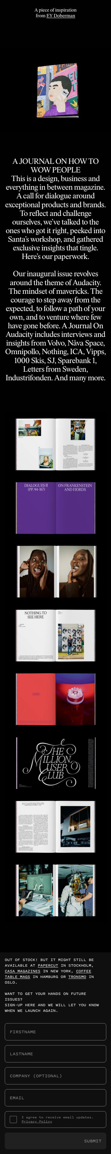 A Journal On How to Wow People - mobile full page