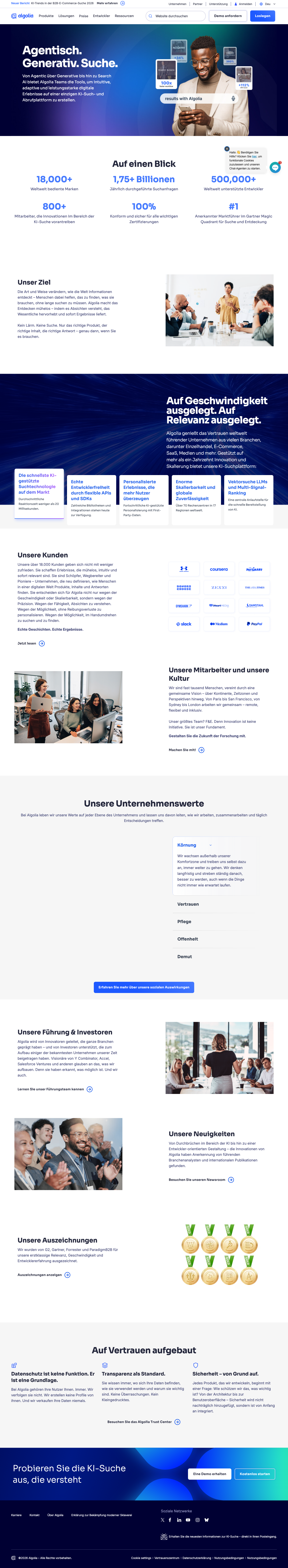 Algolia - full page scroll