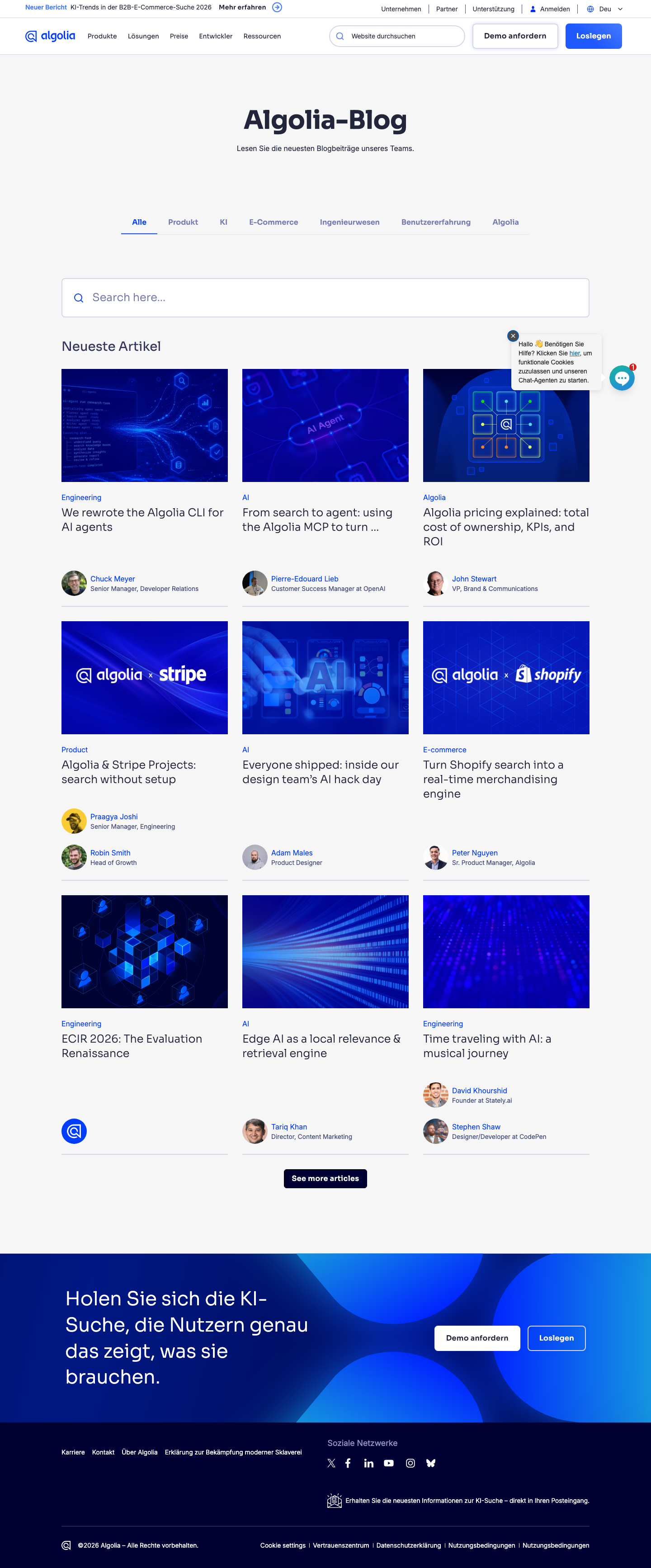 Algolia - full page scroll