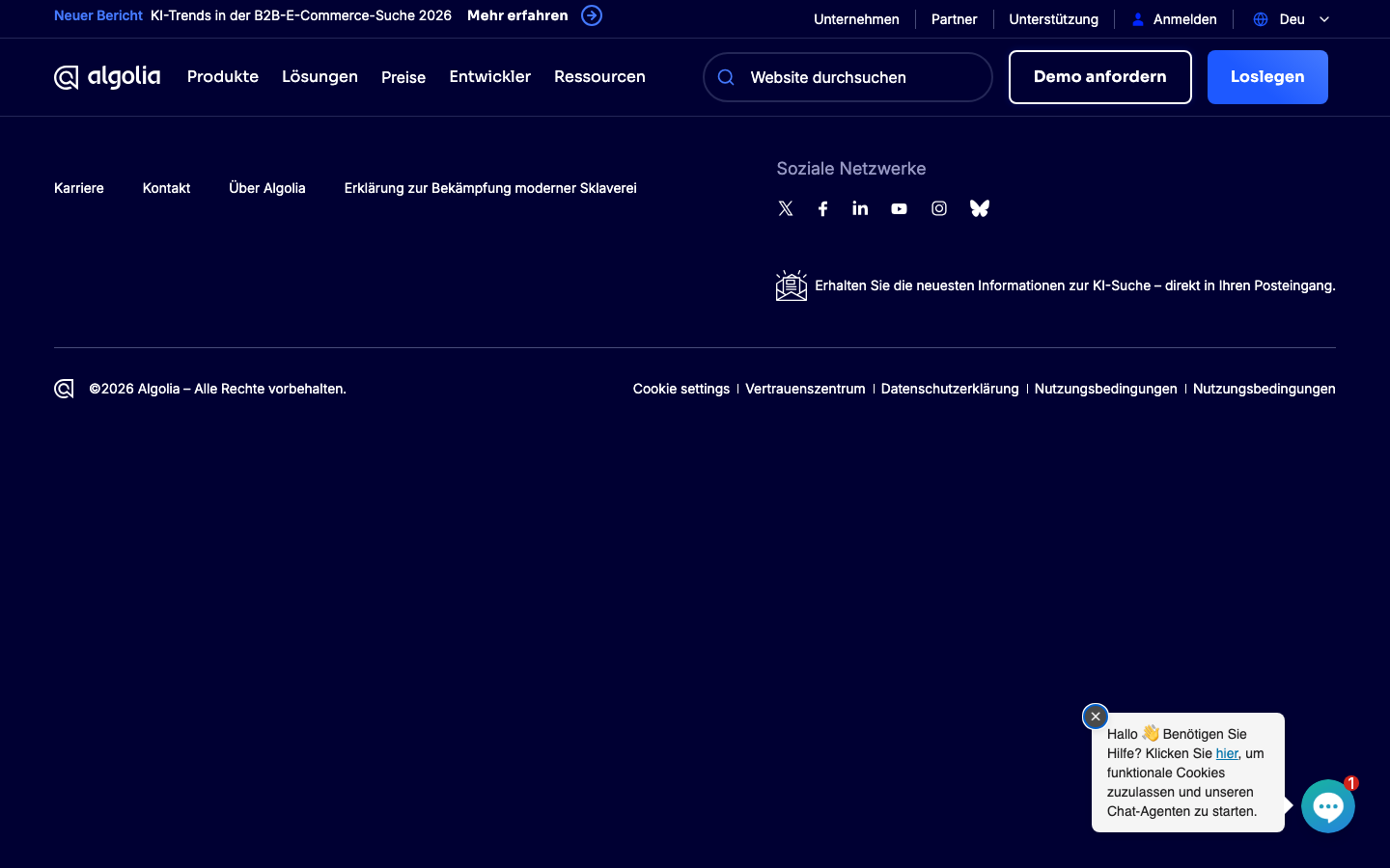 Algolia - full page scroll