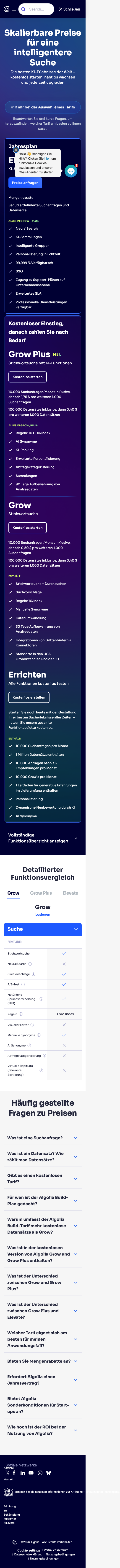 Algolia - mobile full page