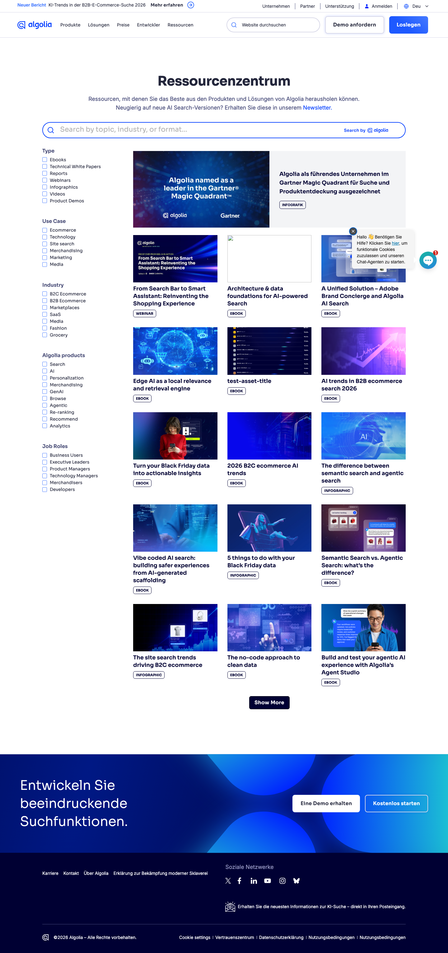 Algolia - full page scroll