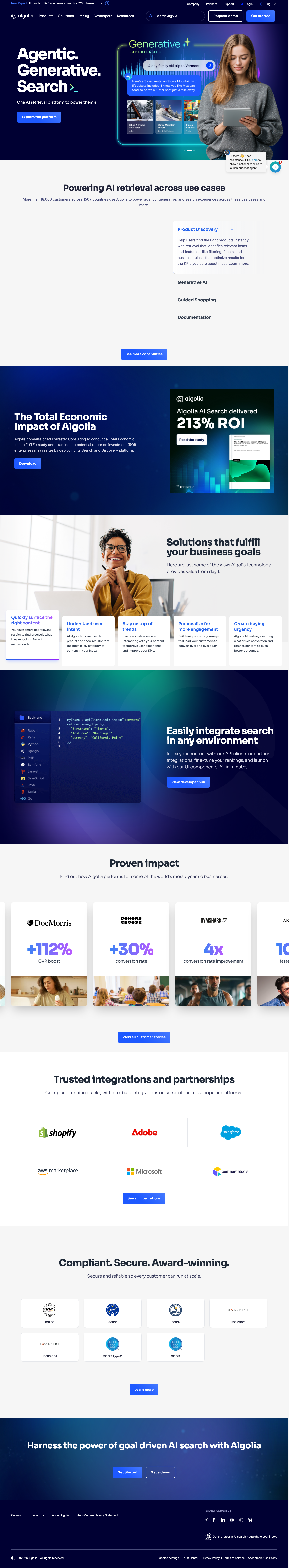 Algolia - full page scroll