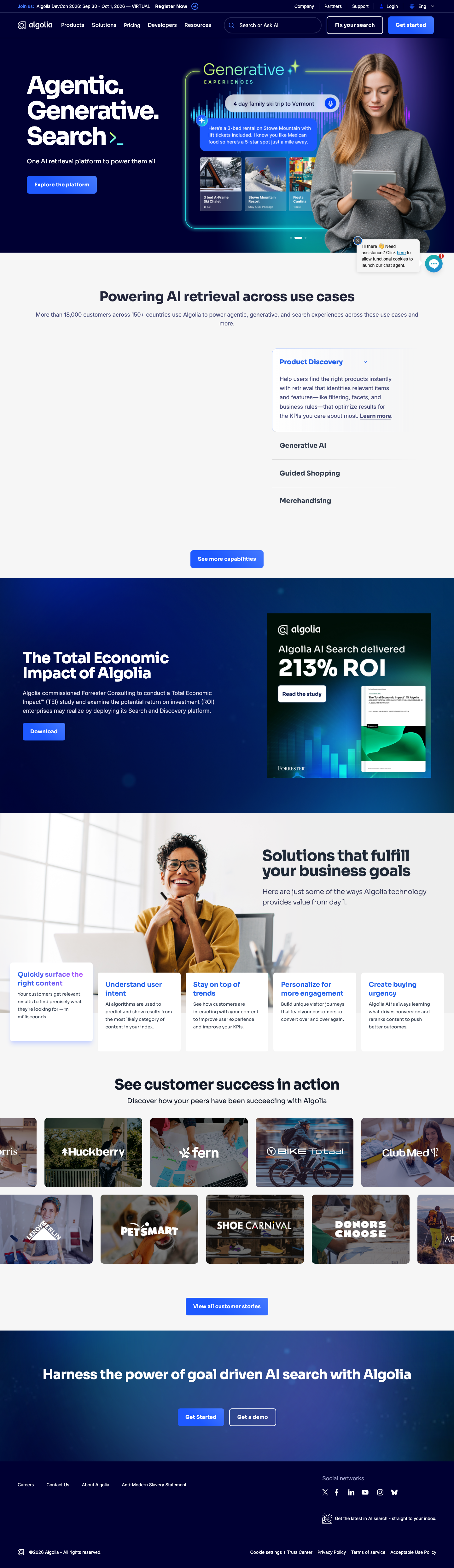 Algolia - mobile full page