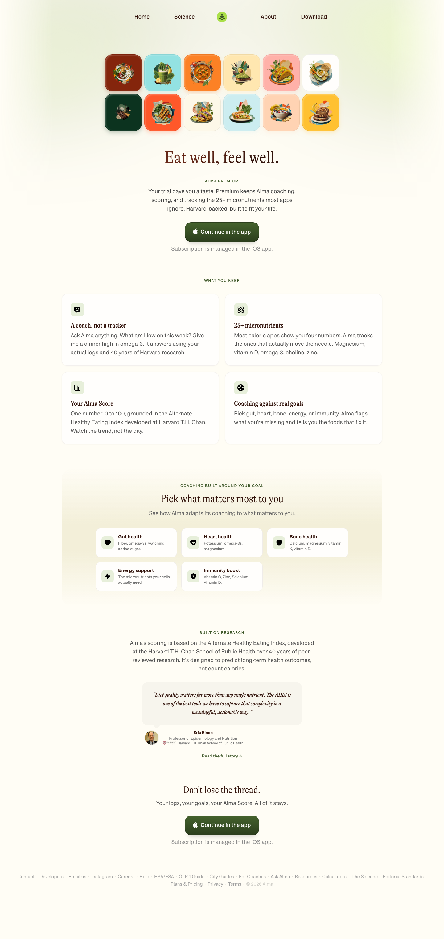 Alma · Pricing - full page scroll