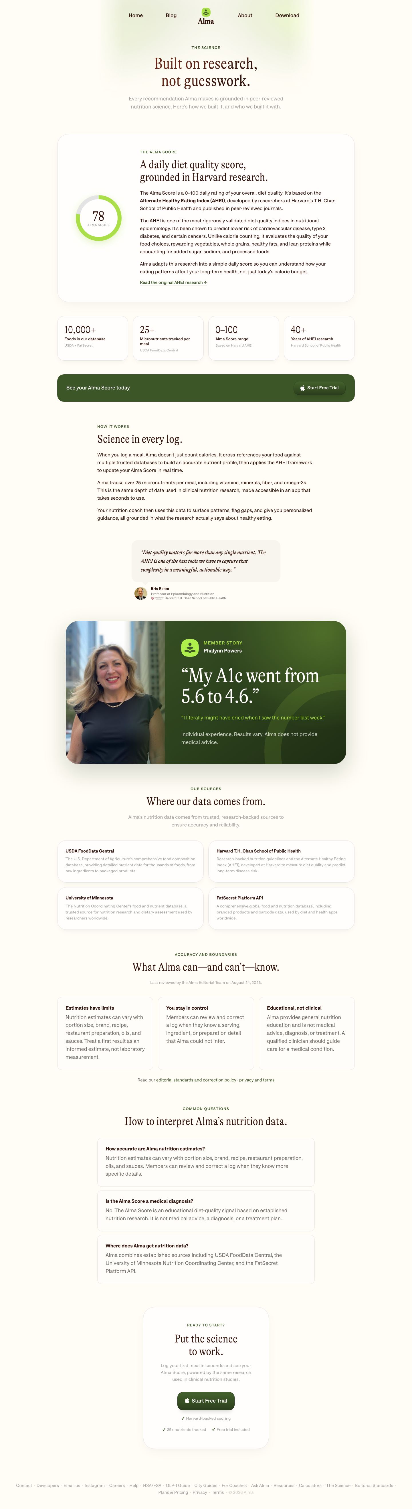 Alma · Features - full page scroll