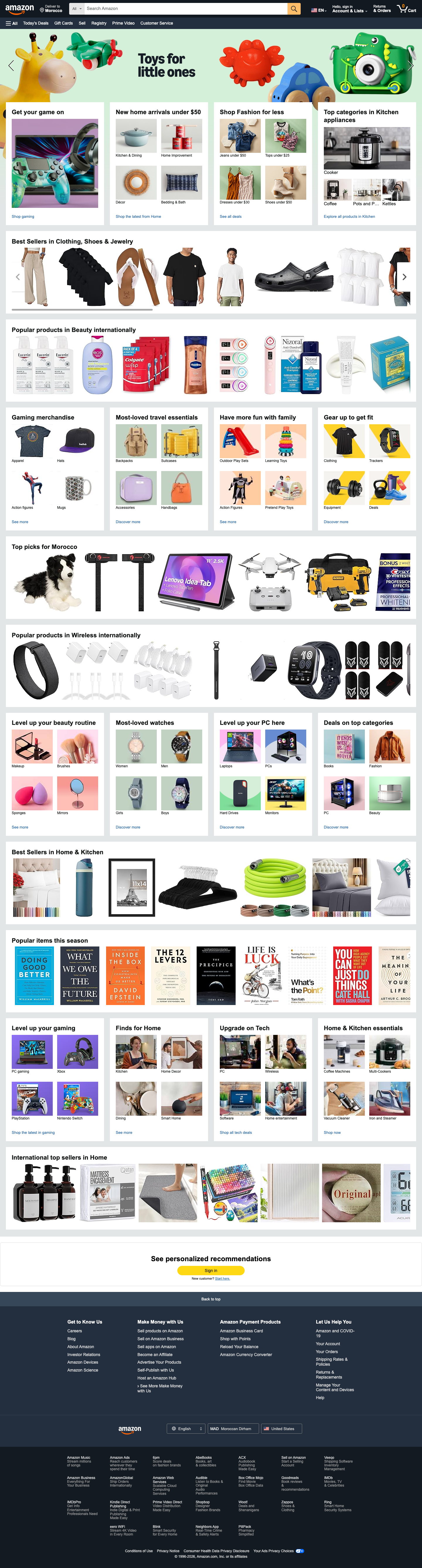Amazon - full page scroll