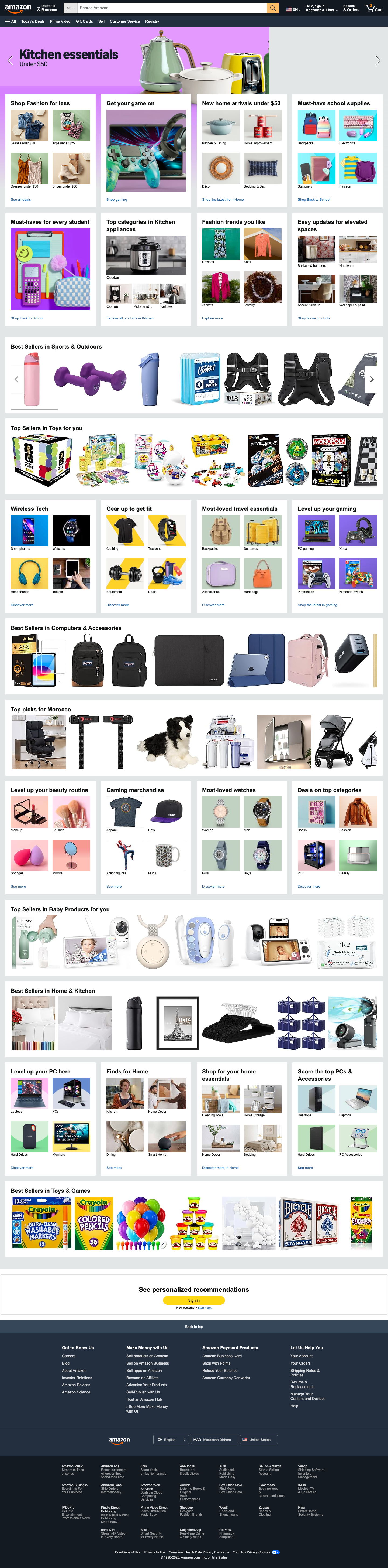 Amazon - mobile full page