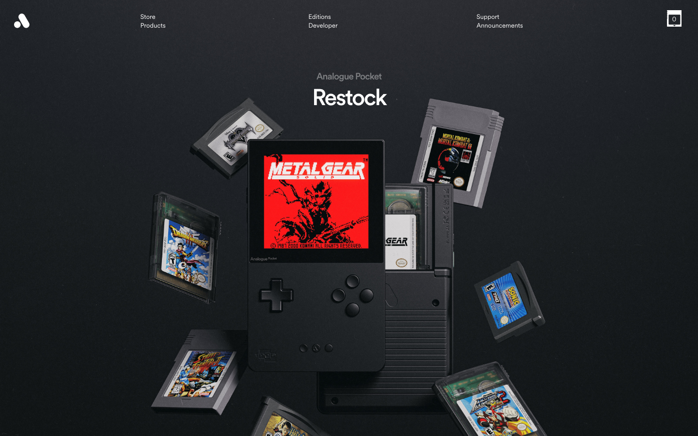 Analogue - We make products to celebrate and explore the history of video games with the respect it deserves.  ·  minimalism, dark-mode, monochrome, vintage, developer-tools, creator, media, hero-fullbleed, logo-cloud