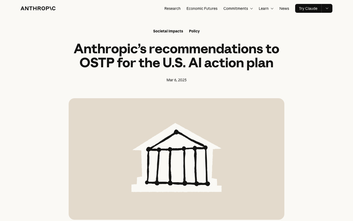 The page uses a stark black and white split to juxtapose a large, abstract geometric graphic with concise text. The overall feeling is precise and intellectual, prioritizing clarity and a sense of advanced technology. · ai research, anthropic design, technical website, split screen layout, dark website, minimalist ai, geometric pattern, futuristic design