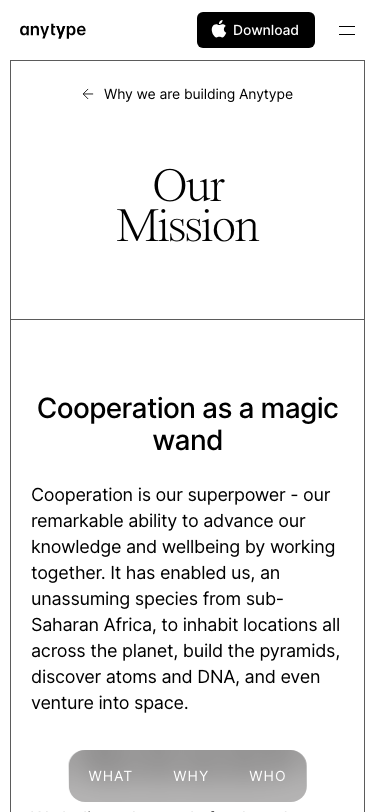 Anytype - mobile full page
