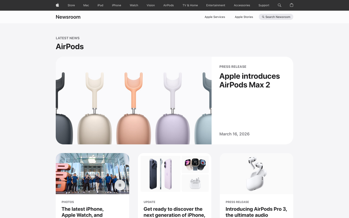 The page uses a full-bleed image of the MacBook Air to immediately showcase the product. Clean typography and ample white space create a sense of clarity and sophistication, emphasizing the product's design. · apple product page, macbook air, minimalist design, tech website, product showcase, split screen, clean interface, modern laptop