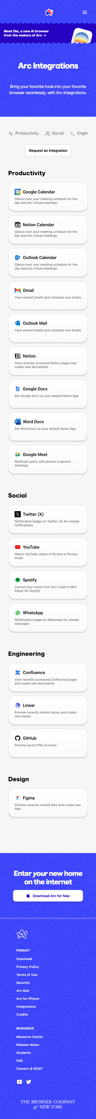 Arc - mobile full page