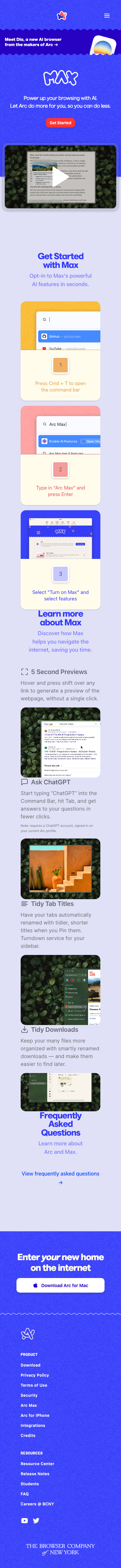 Arc - mobile full page