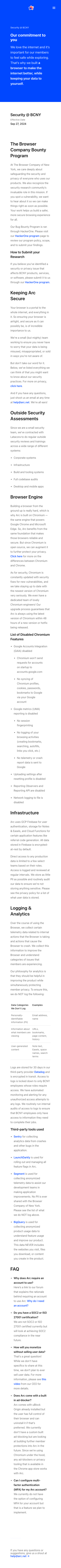 Arc - mobile full page