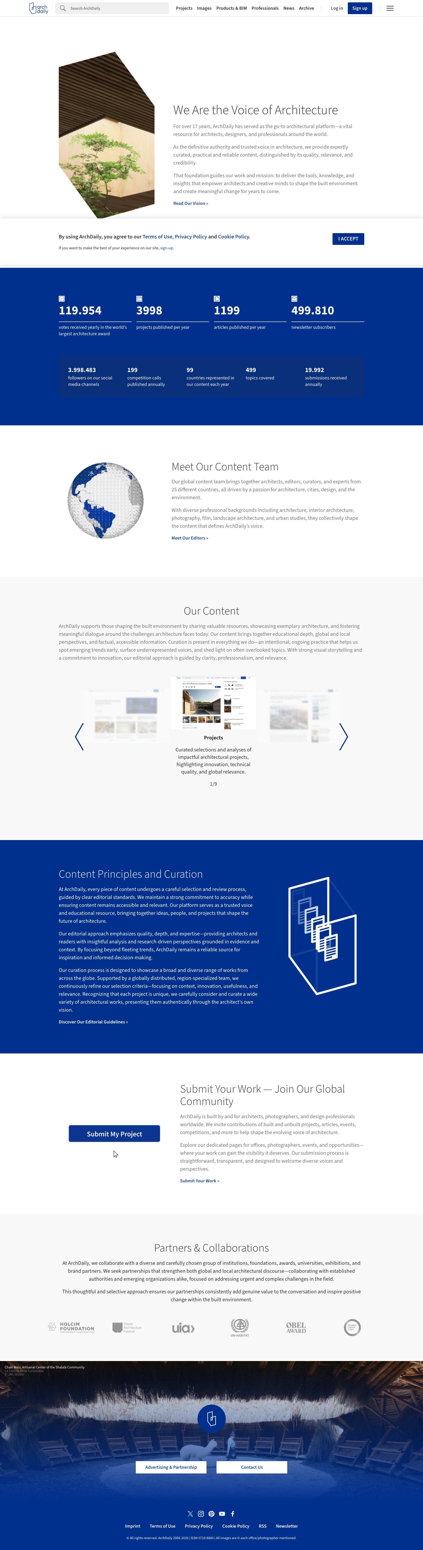 Archdaily — About - full page scroll