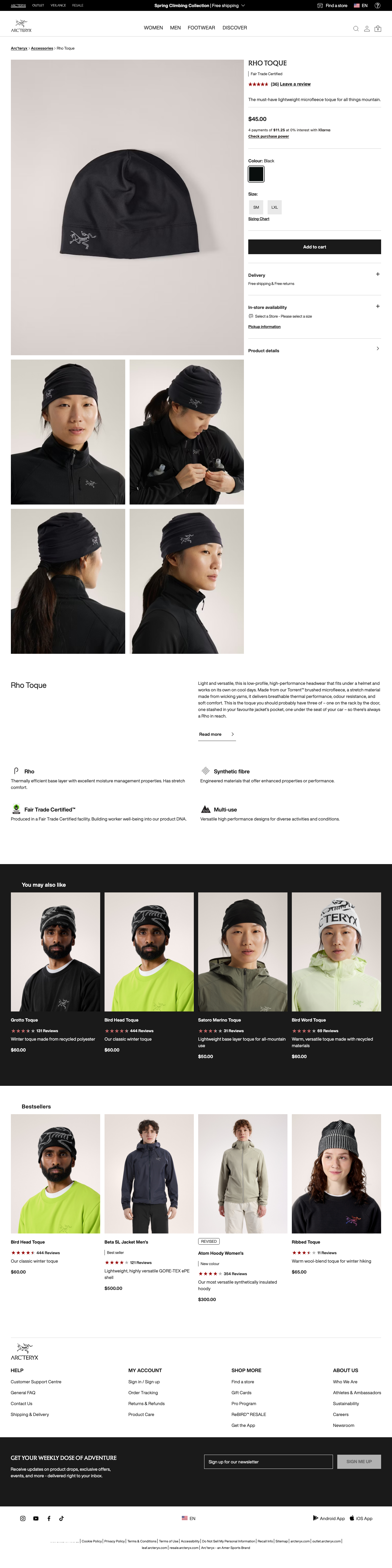 Arcteryx - full page scroll
