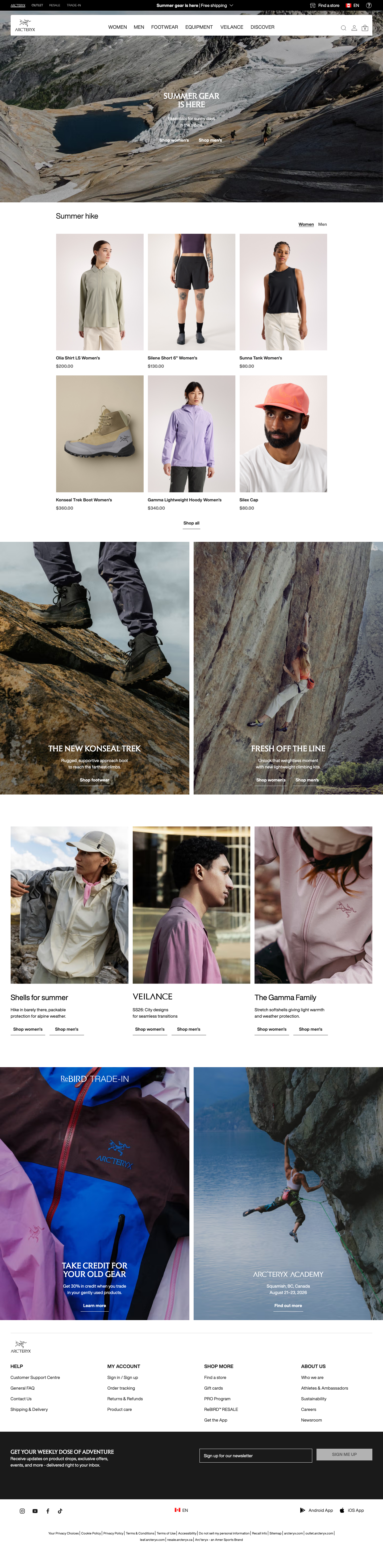 Arcteryx - mobile full page