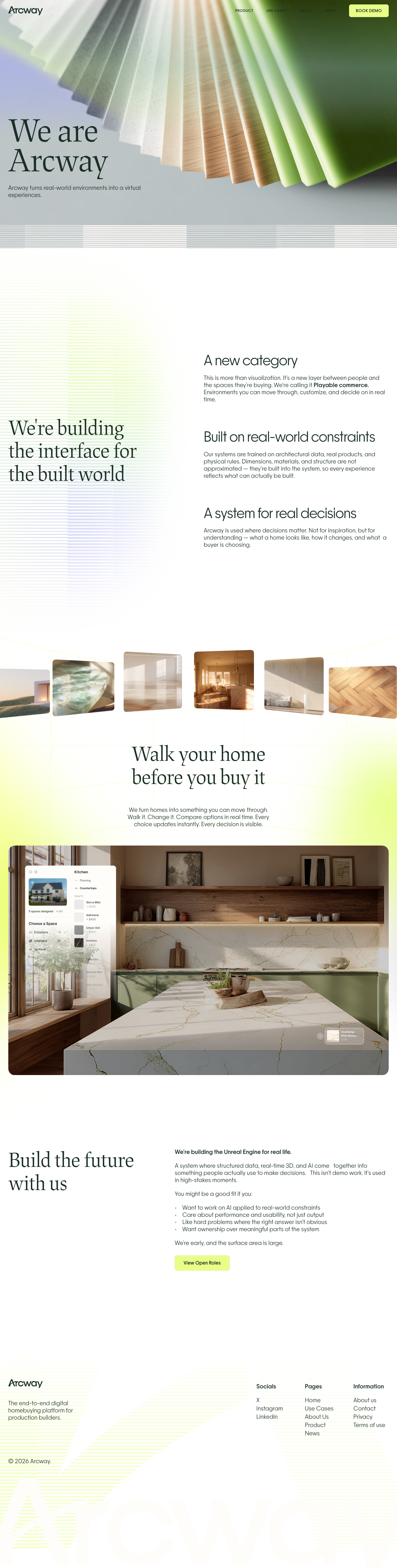 Arcway · About - full page scroll