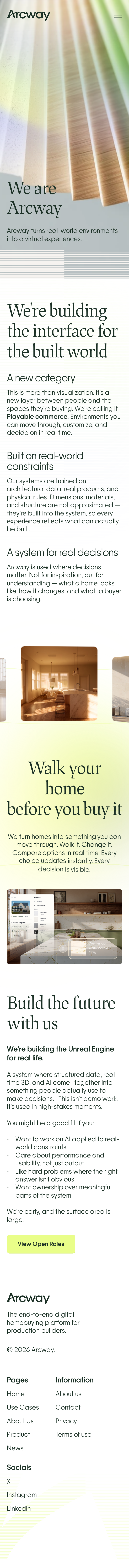Arcway · About - mobile full page