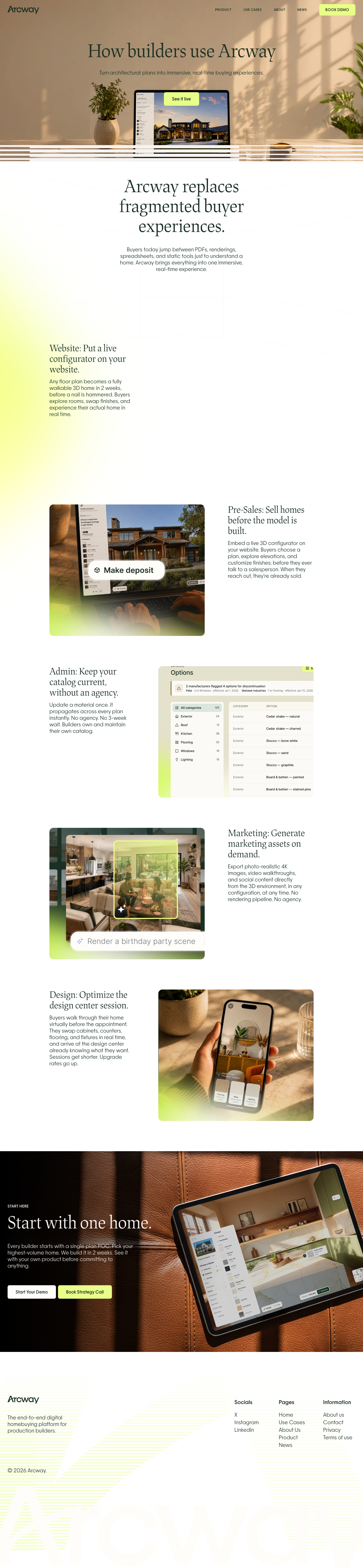 Arcway · Features - full page scroll