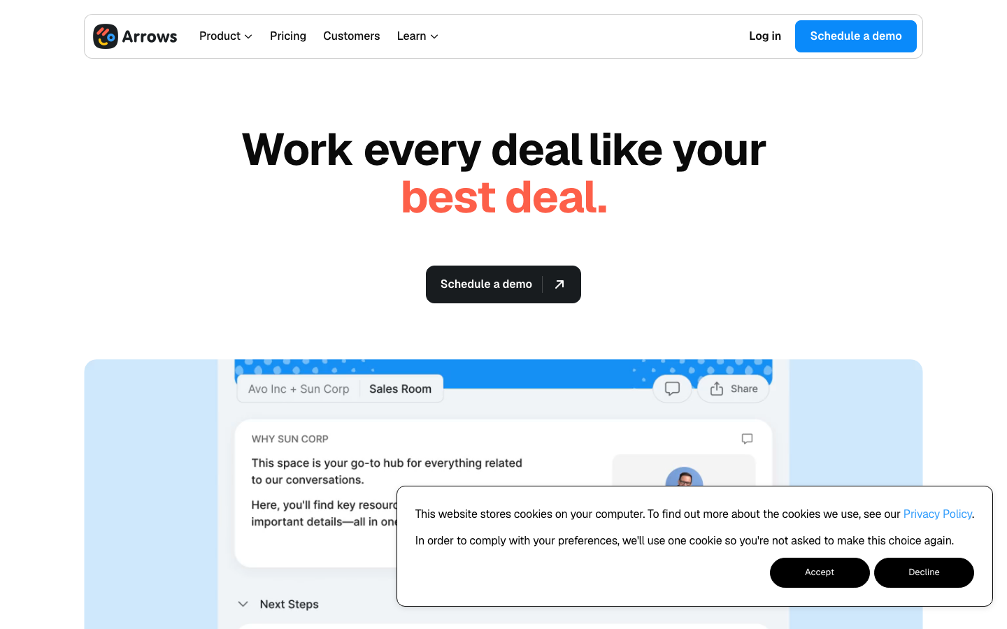 AI-powered digital sales rooms for HubSpot and Salesforce teams – Arrows
