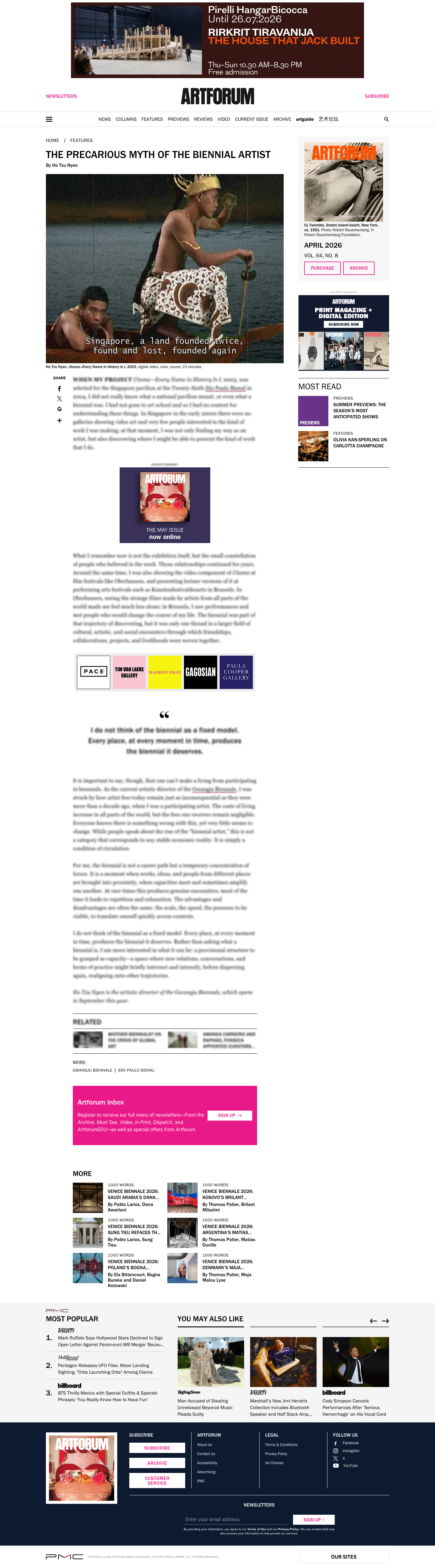 Artforum - full page scroll