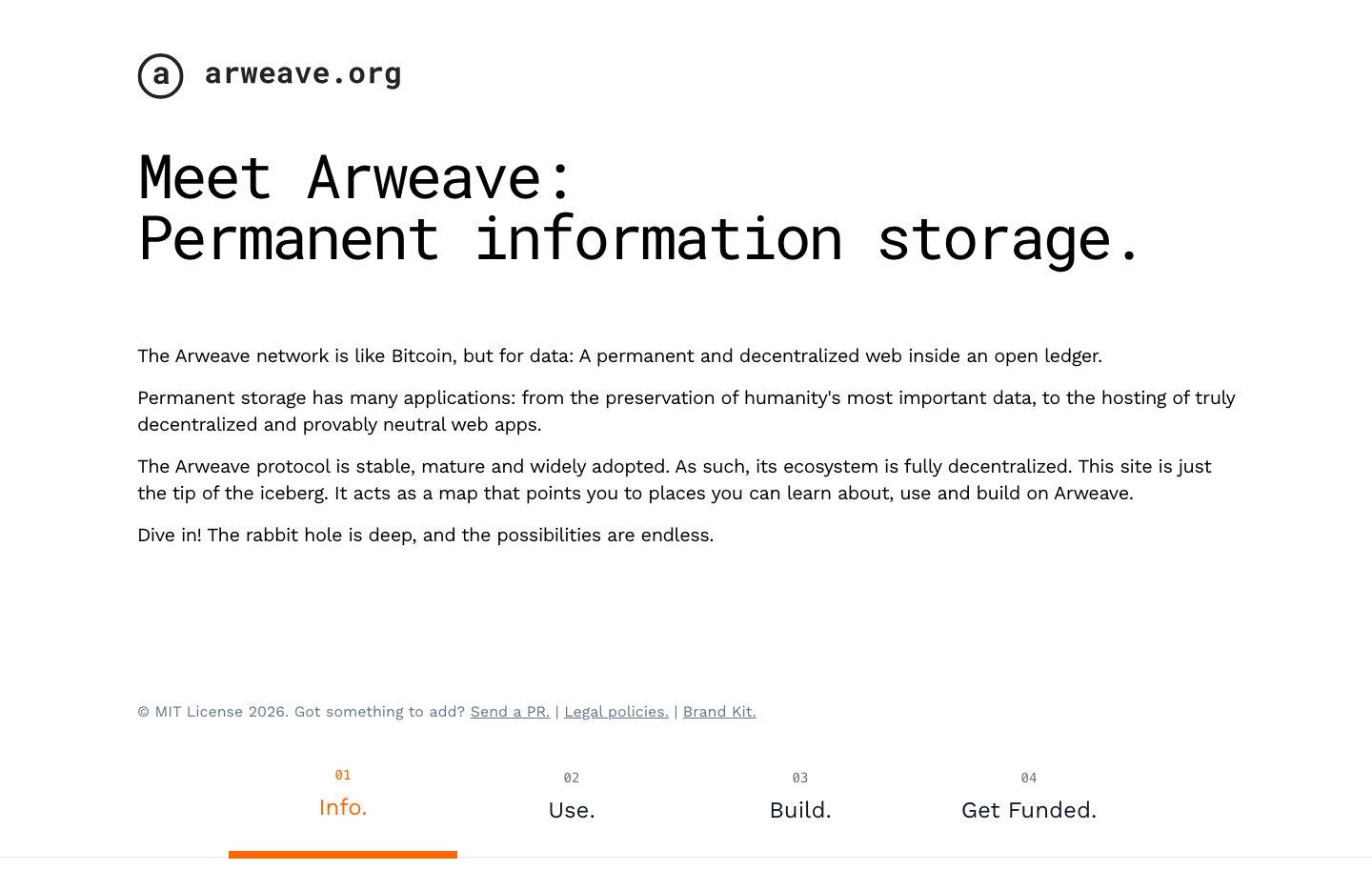Arweave - mobile full page