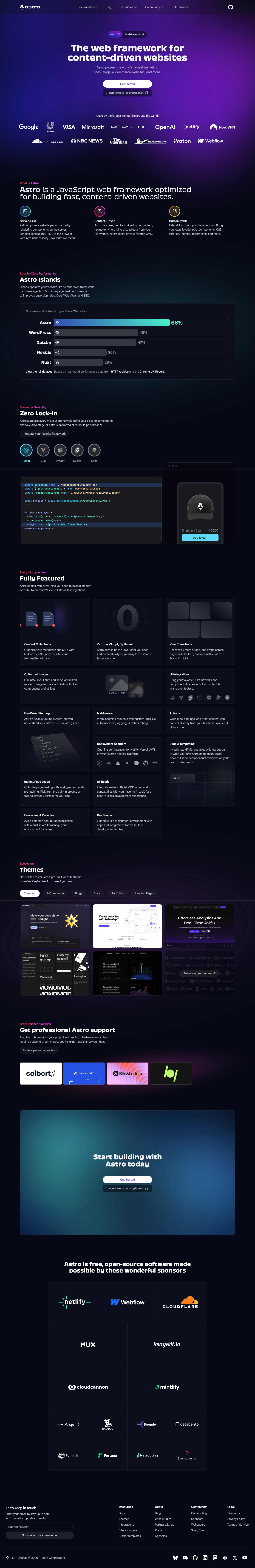 Astro Build - full page scroll