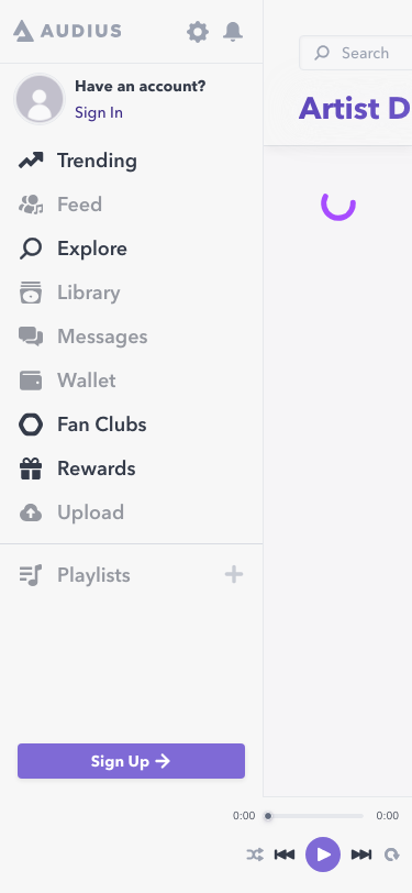 Audius - mobile full page