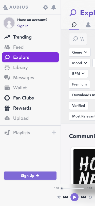 Audius - mobile full page