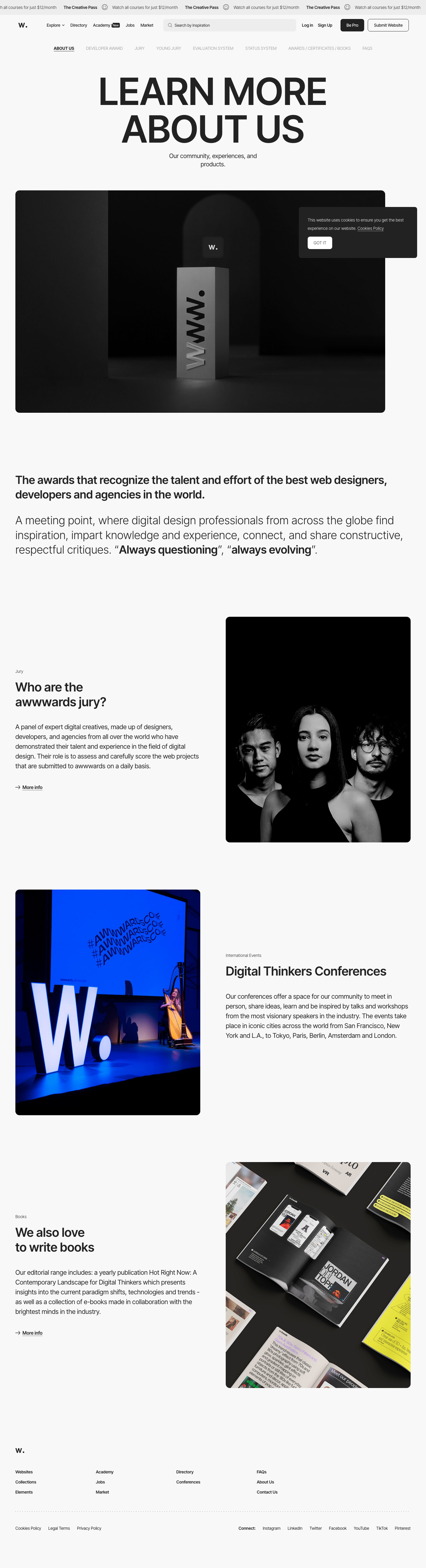 Awwwards - full page scroll