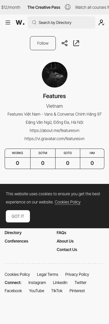 Awwwards — Features - mobile full page