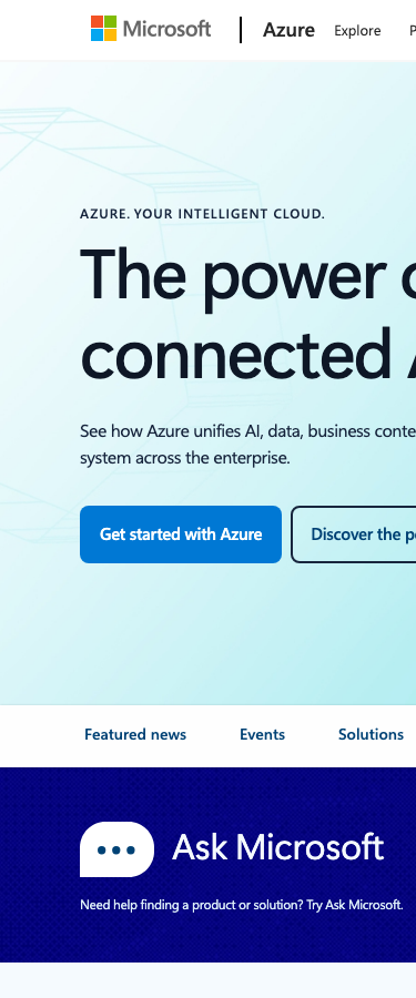 Azure Microsoft - mobile full page