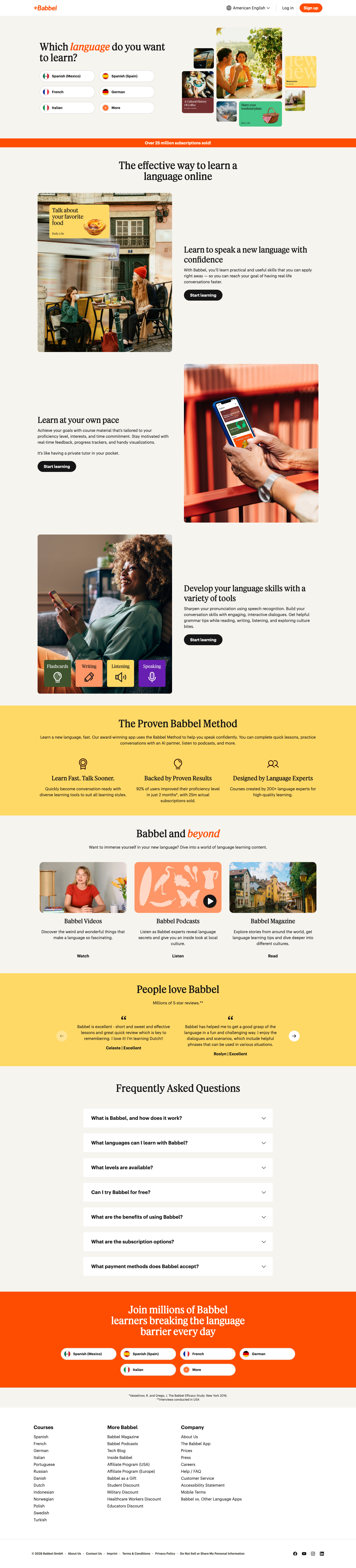 Babbel - mobile full page