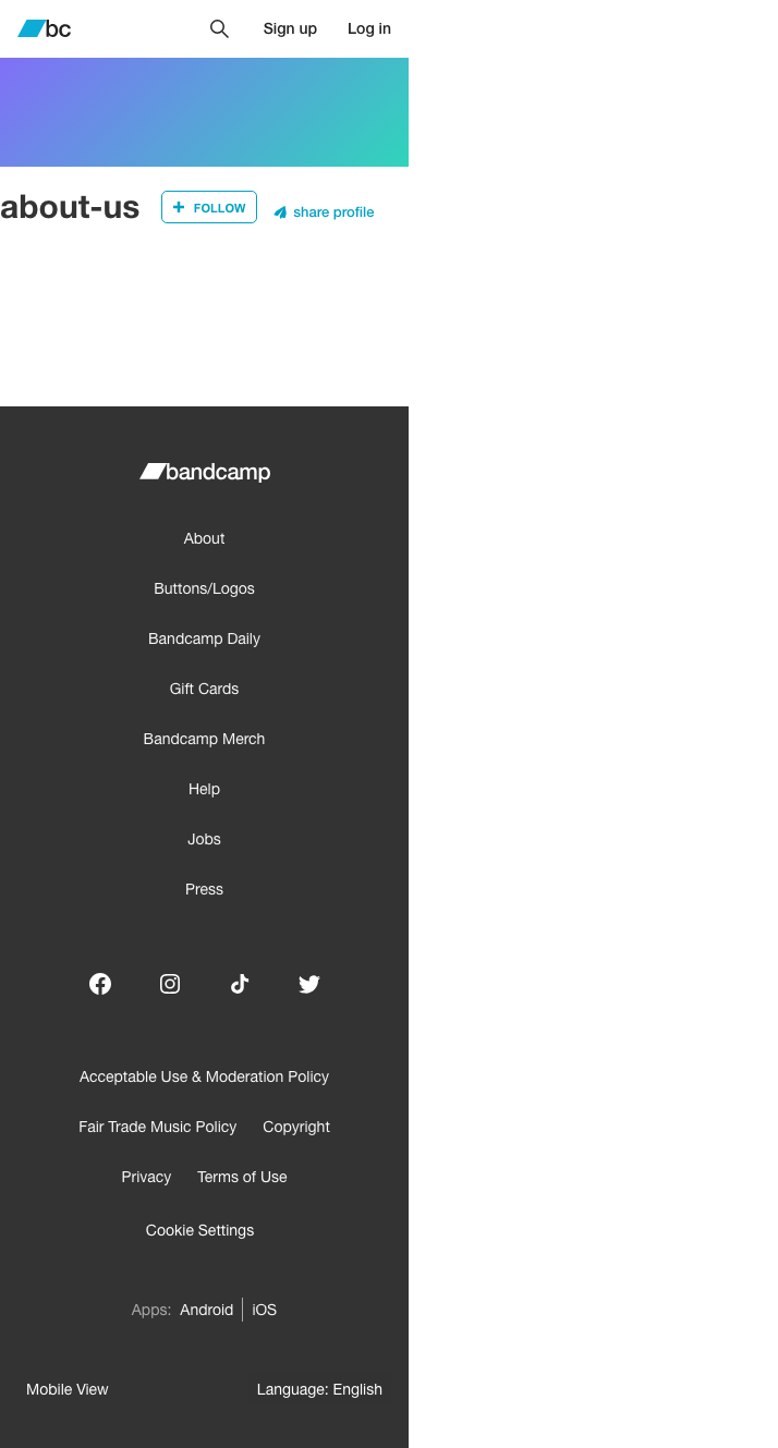 Bandcamp - mobile full page