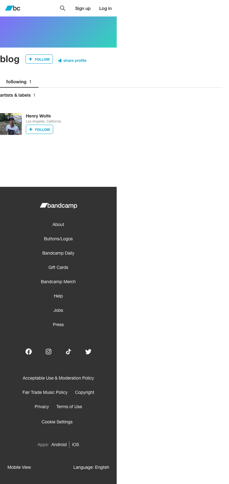Bandcamp — Blog - mobile full page