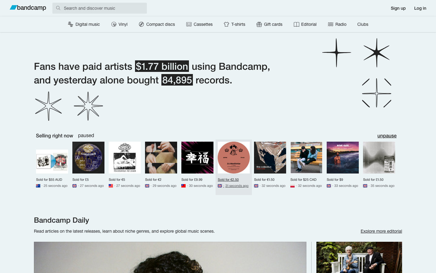 Bandcamp - mobile