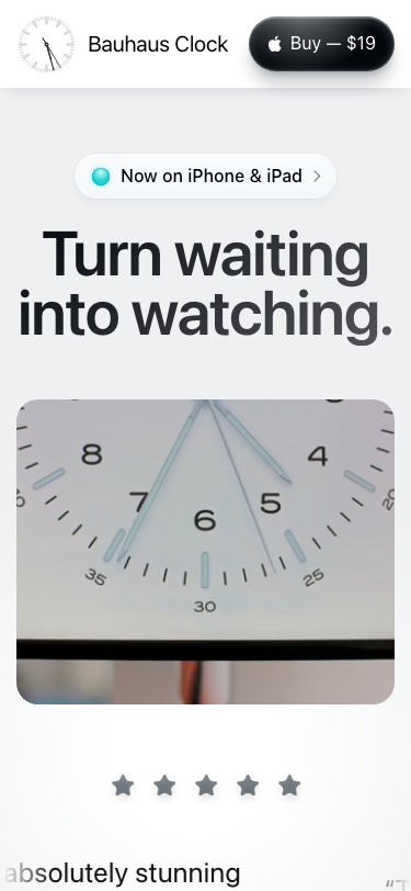 Bauhaus Clock - Most Elegant Clock for Mac, iPhone and iPad - mobile