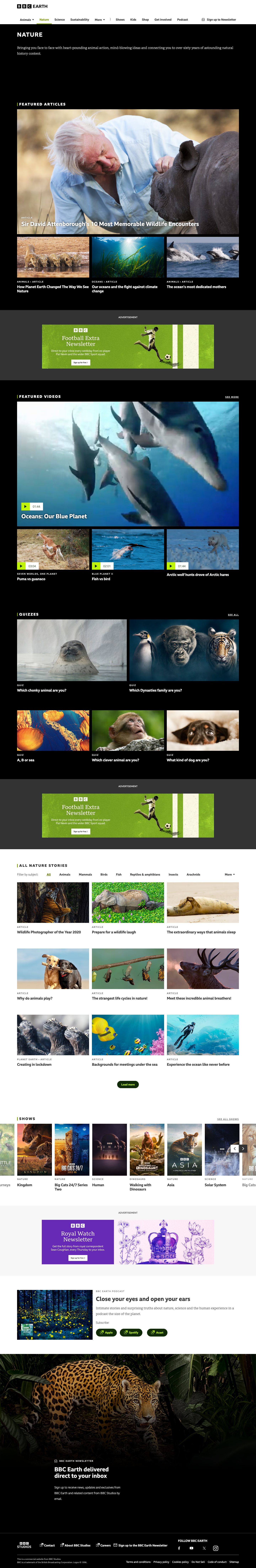 Bbcearth - full page scroll